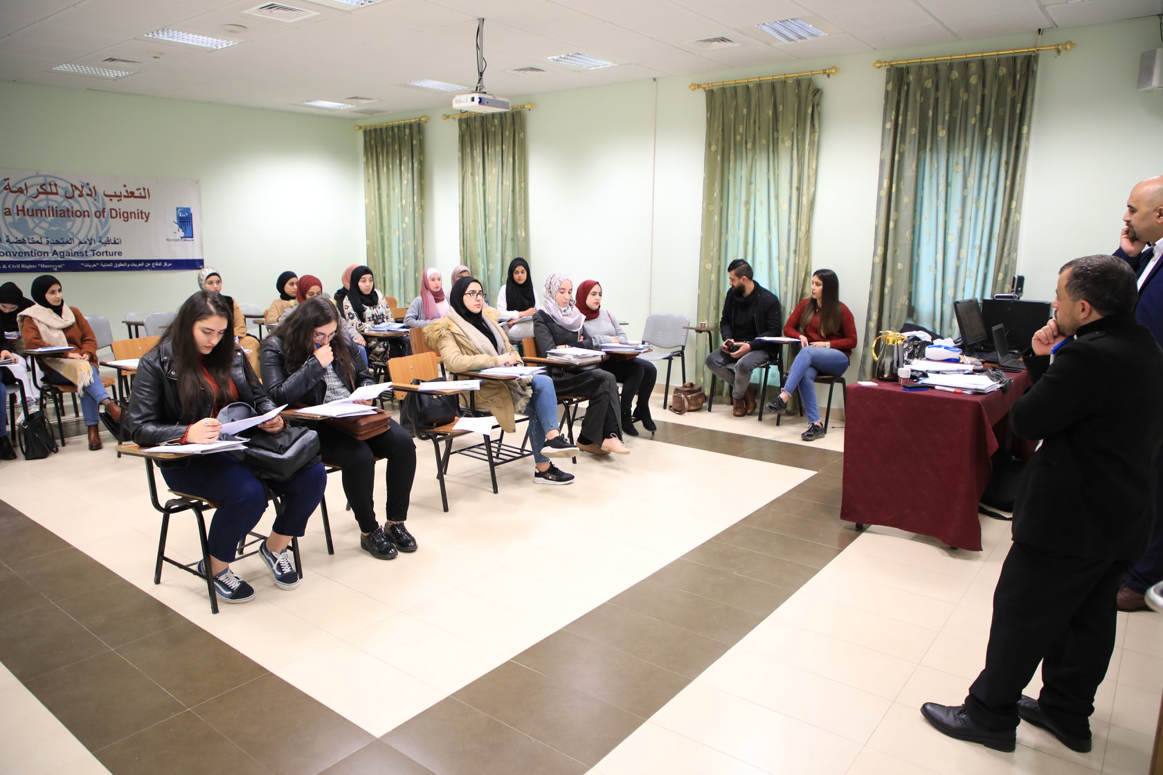 ورشة تدريبية حول مناهضة التعذيب بجامعة النجاح الوطنية في نابلس 16/2/2020